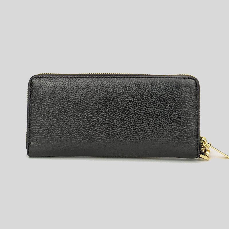 【Michael Kors】專櫃經典款 JET SET TRAVEL 金標LOGO防刮皮革拉鍊長夾(手提鏈帶可拆)-3