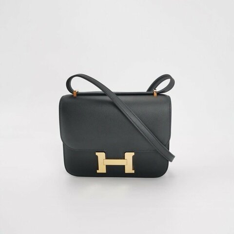 💕Hermes mini Constance 康康19/黑色玫瑰金/全新閒置美品