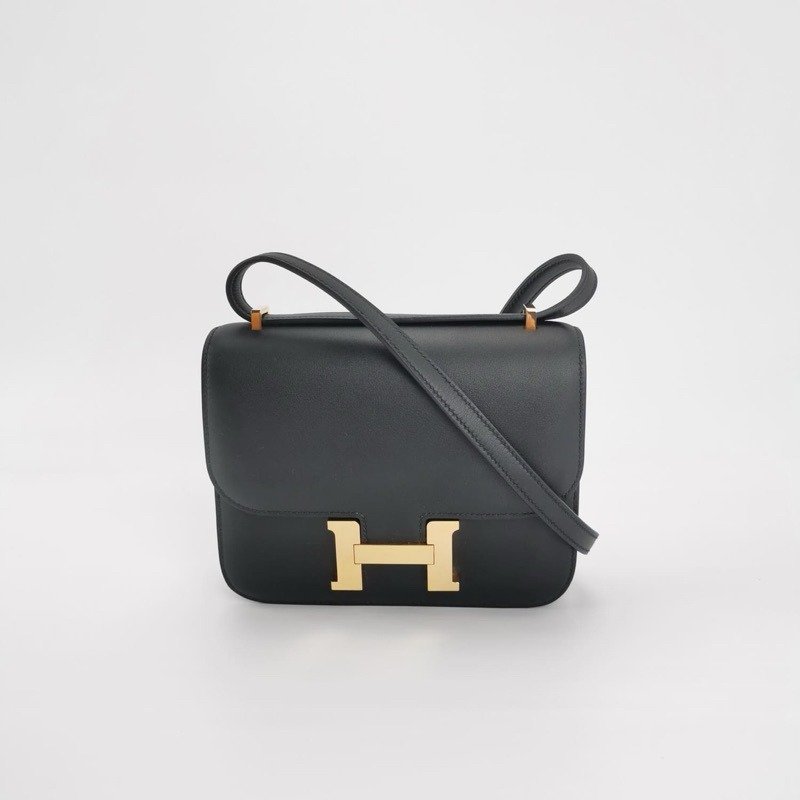 💕Hermes mini Constance 康康19/黑色玫瑰金/全新閒置美品-0