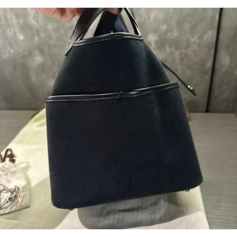 💕Hermes 愛馬仕 cargo picotin 菜籃子/黑銀款/近全新美品-4