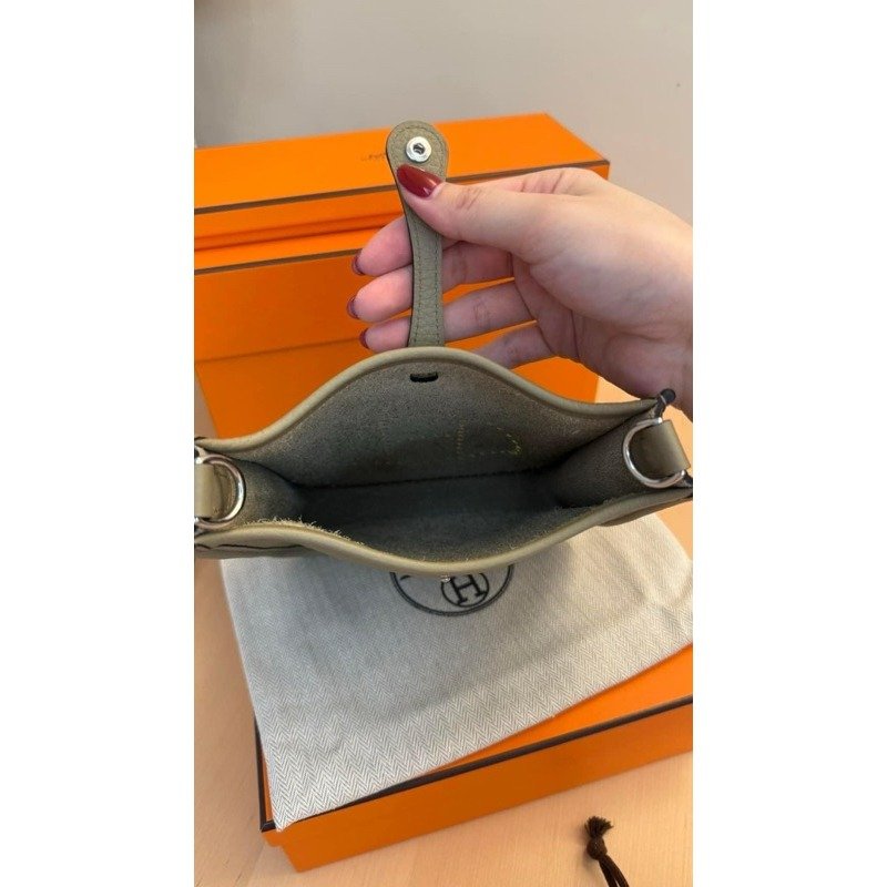 💕Hermes 愛馬仕 依芙琳 mini Evelyne 16 瑪爾法色/全新全配-3