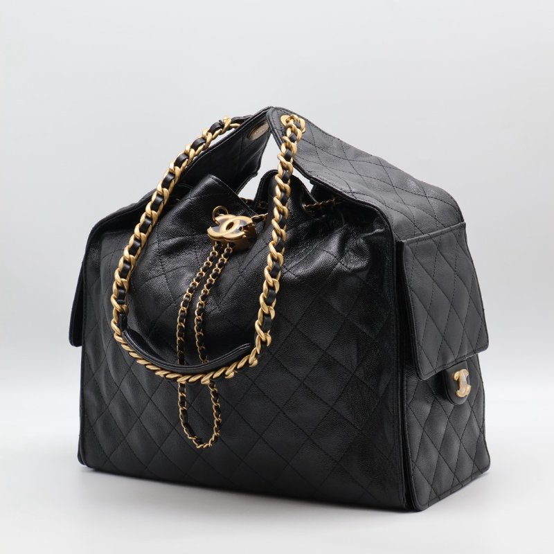 CHANEL 25 Hobo bag - 中號黑金-18