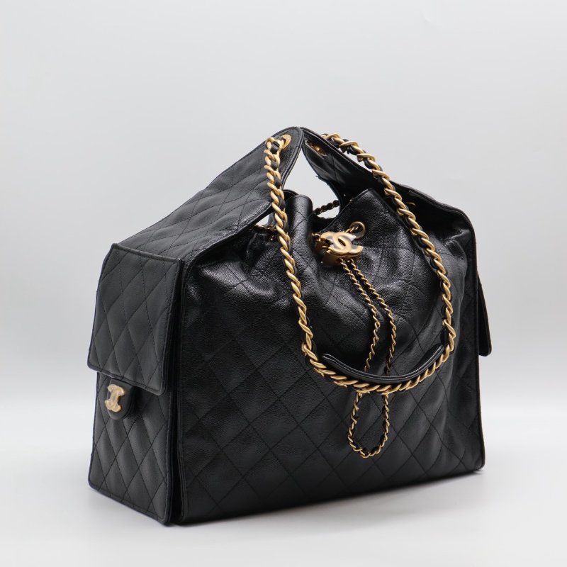 CHANEL 25 Hobo bag - 中號黑金-19