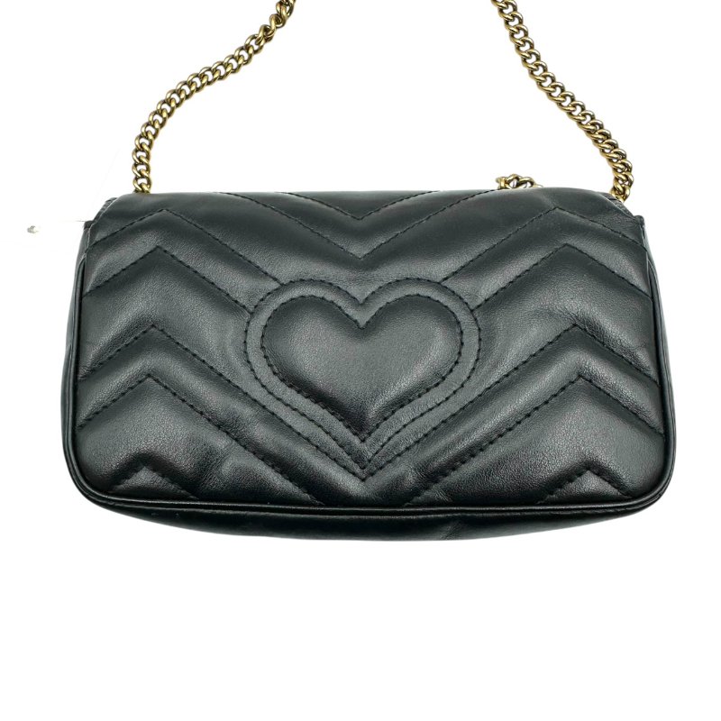 【美收精品】Gucci 黑金全皮鏈條肩背包 C-166【隔月月中將轉賣至日本 上架期限30天】-1