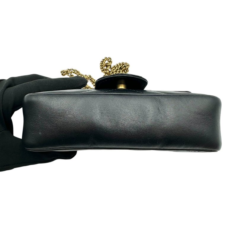 【美收精品】Gucci 黑金全皮鏈條肩背包 C-166【隔月月中將轉賣至日本 上架期限30天】-4