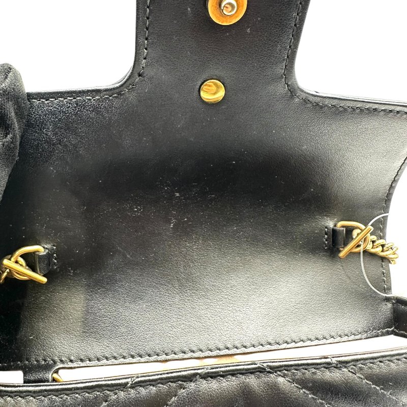 【美收精品】Gucci 黑金全皮鏈條肩背包 C-166【隔月月中將轉賣至日本 上架期限30天】-5