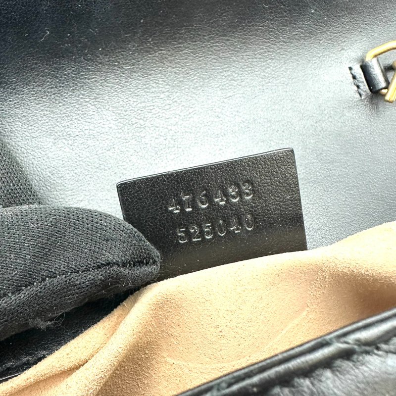 【美收精品】Gucci 黑金全皮鏈條肩背包 C-166【隔月月中將轉賣至日本 上架期限30天】-9