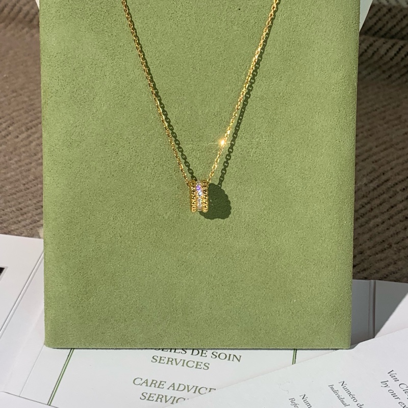 Vca梵克雅寶Perlee滾珠鑲鑽項鍊玫瑰金，2025購入，配件盒子保卡，吊墜2024購入-7