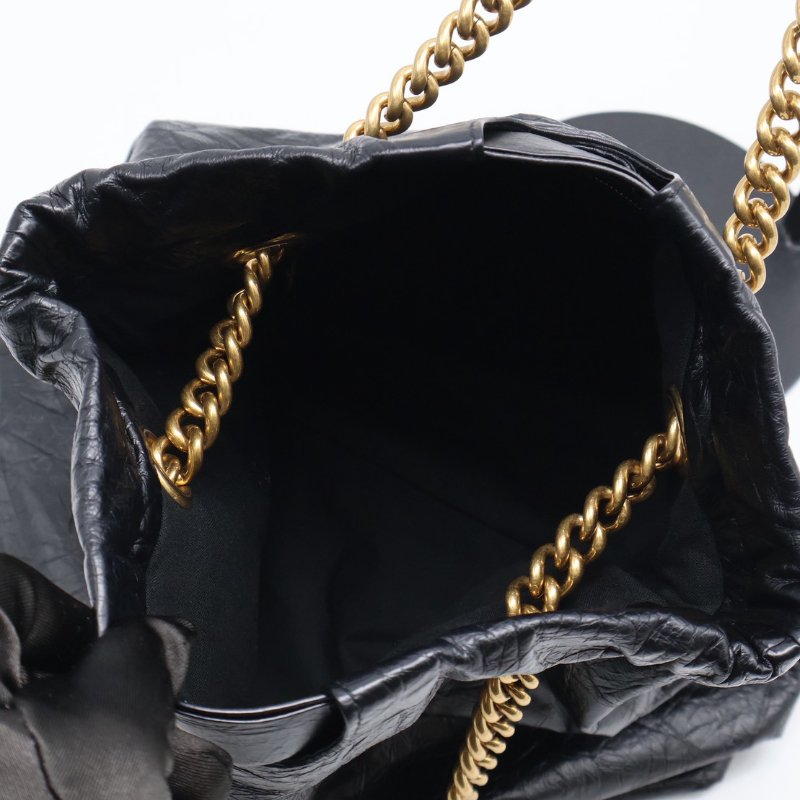 Balenciaga Crush復古小牛皮托特包 - 小號黑金-2