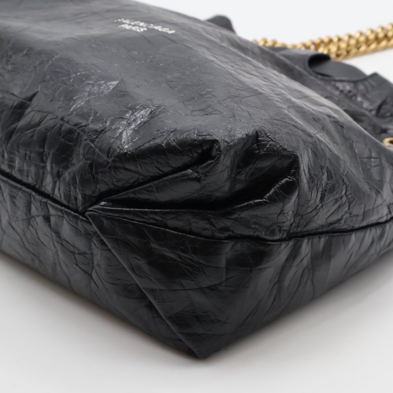 Balenciaga Crush復古小牛皮托特包 - 小號黑金-7
