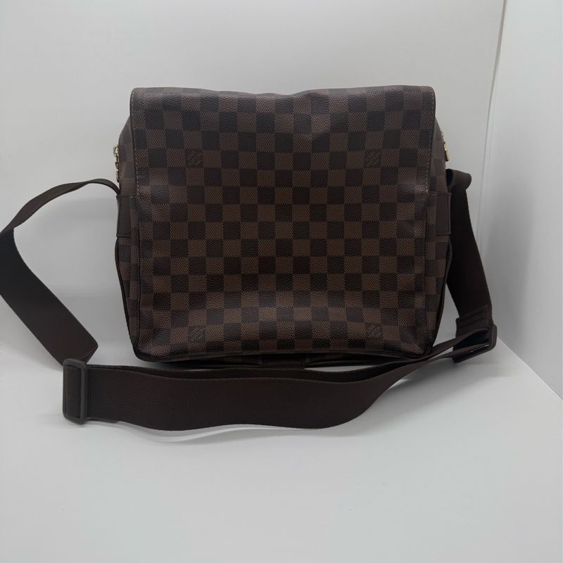 二手LV Naviglio郵差包 棕棋盤格 尺寸27*23cm，包有異味-0