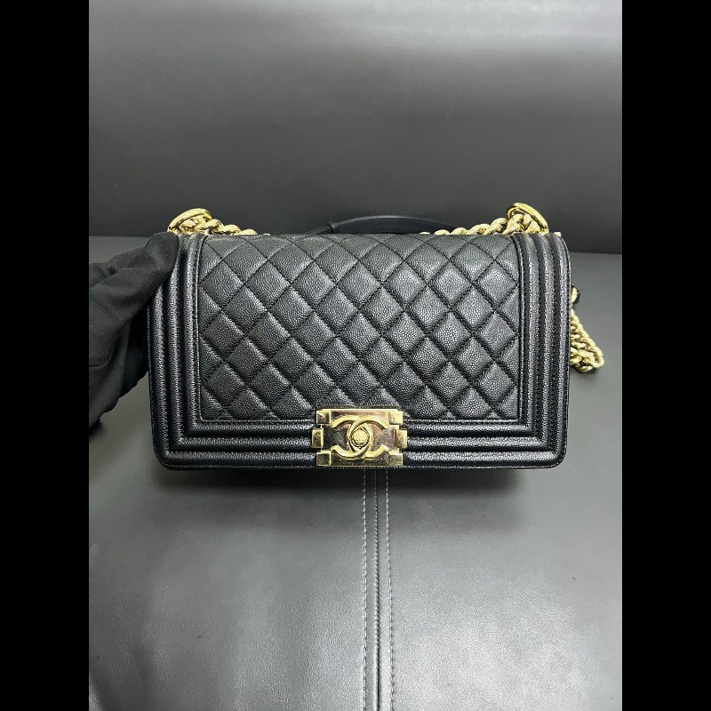 Chanel Leboy medium 
黑金荔枝牛皮-1
