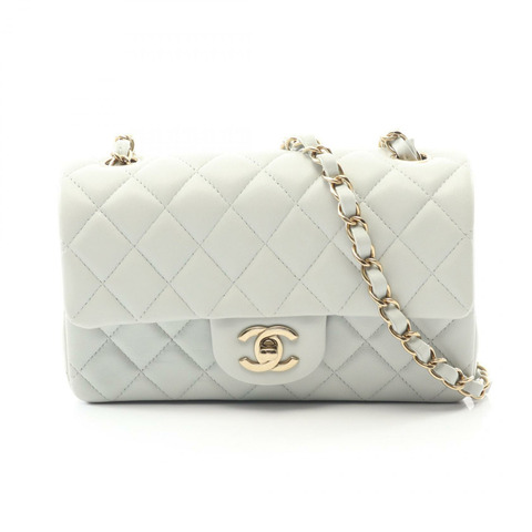 香奈兒 (CHANEL) 迷你絎縫 20 鏈條肩背斜背包 A69900 皮革 灰色 GHW CC