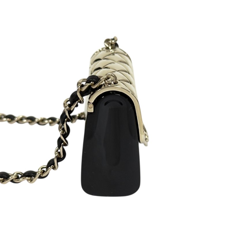 CHANEL 迷你翻蓋包 皮穿鏈 斜揹飾品-4