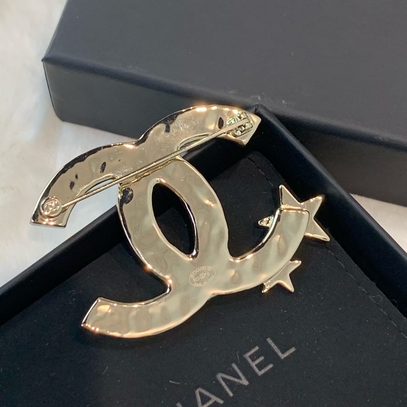 🌟閃閃金色雙子星 雙星chanel logo Chanel brooch 23年刻印-4