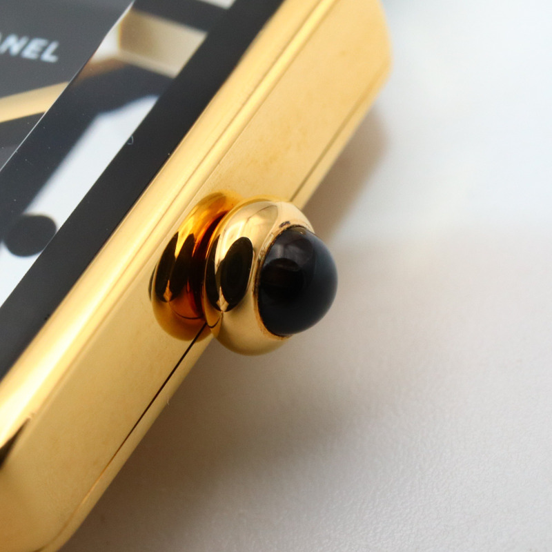 Premiere S 石英腕錶 黑色錶盤 鍍金 皮革錶帶【CHANEL 香奈兒】 H0001-5