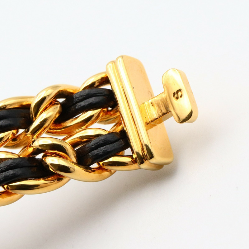 Premiere S 石英腕錶 黑色錶盤 鍍金 皮革錶帶【CHANEL 香奈兒】 H0001-11