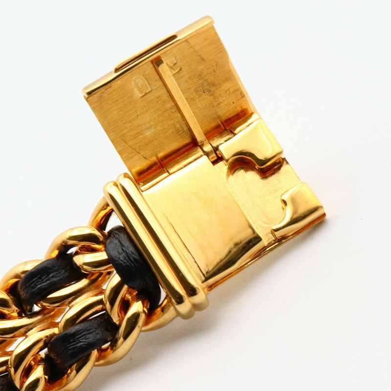 Premiere S 石英腕錶 黑色錶盤 鍍金 皮革錶帶【CHANEL 香奈兒】 H0001-12