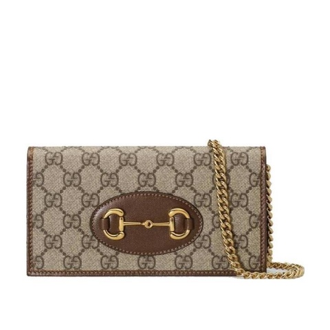Gucci 女士 Horsebit 1955系列鏈帶錢包均碼碼19cm*4cm*10cm