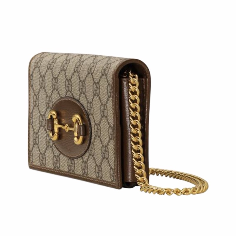 Gucci 女士 Horsebit 1955系列鏈帶錢包均碼碼19cm*4cm*10cm-5