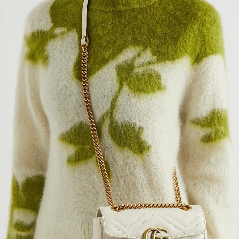 Gucci 女士 GG Marmont系列迷你肩背包均碼碼MINI、22X6X13CM-8