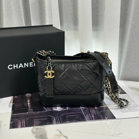 CHANEL 雙鍊條流浪包 - 小號黑26開