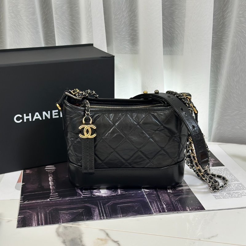 CHANEL 雙鍊條流浪包 - 小號黑26開-0