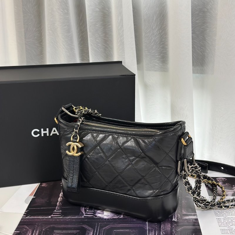 CHANEL 雙鍊條流浪包 - 小號黑26開-3