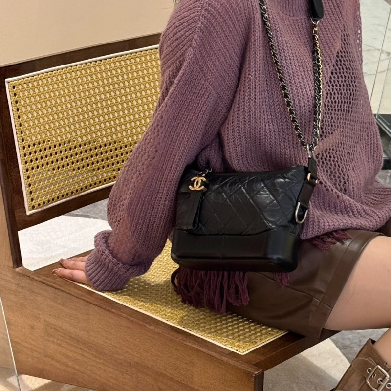 CHANEL 雙鍊條流浪包 - 小號黑26開-9