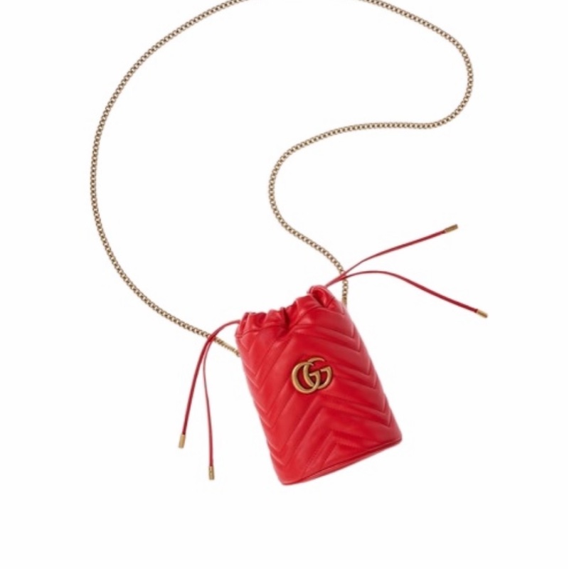 Gucci 女士 GG Marmont 絎縫迷你水桶包均碼碼MINI、13cm*13cm*17cm-2
