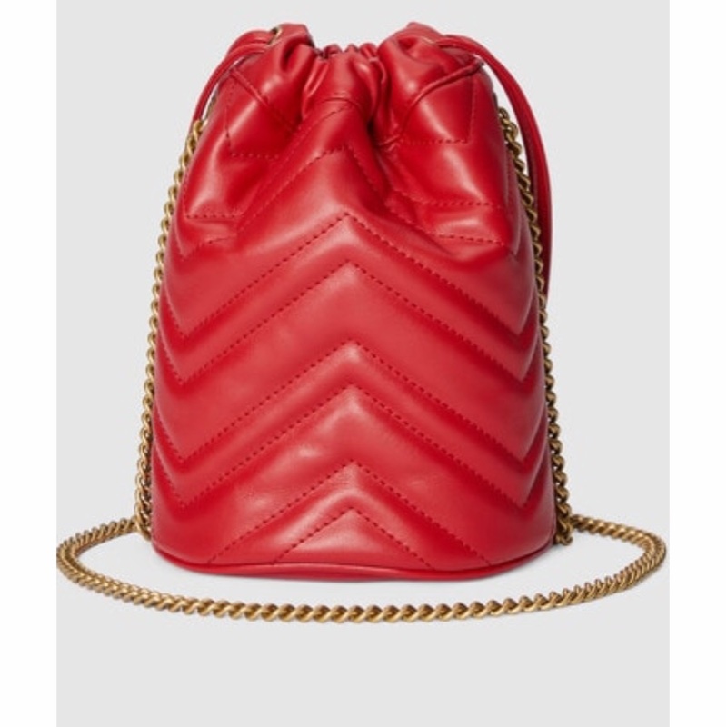Gucci 女士 GG Marmont 絎縫迷你水桶包均碼碼MINI、13cm*13cm*17cm-3