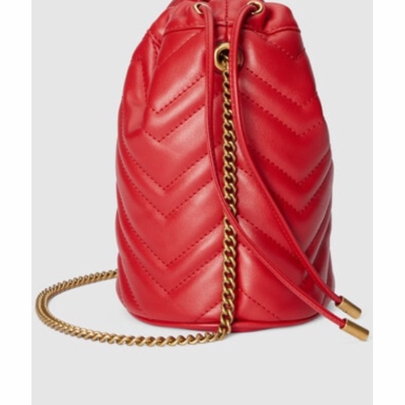 Gucci 女士 GG Marmont 絎縫迷你水桶包均碼碼MINI、13cm*13cm*17cm-4