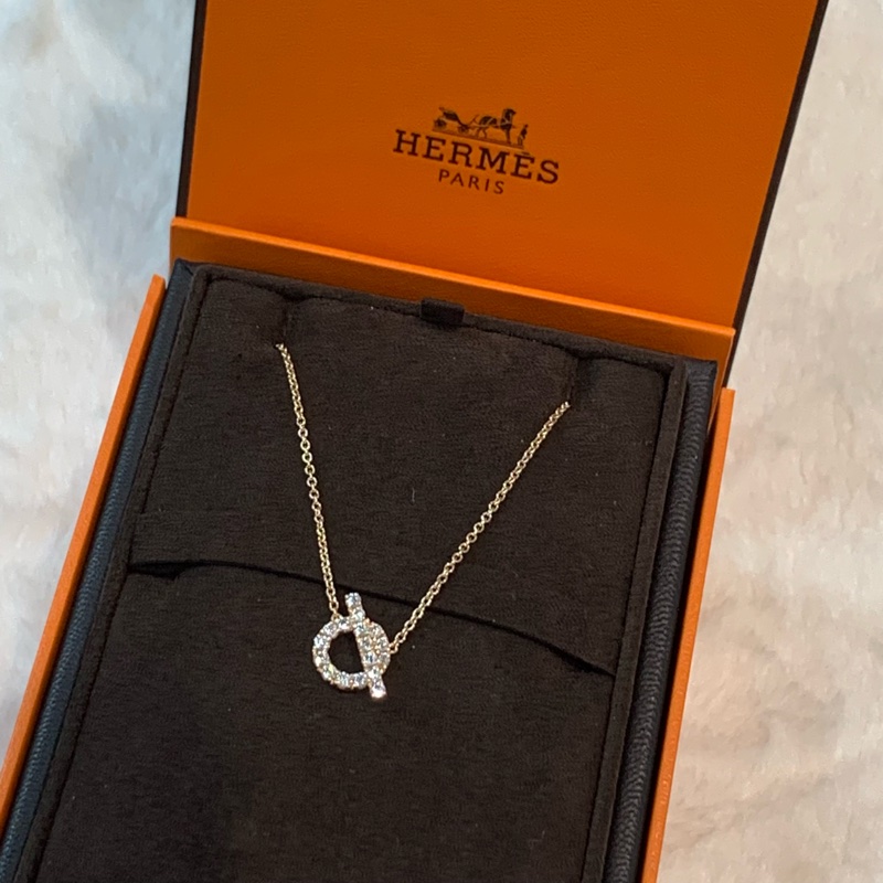 🌟有正單全套齊 ✨Hermes Finesse小Q玫瑰金鑲鑽 徐璐同款-4