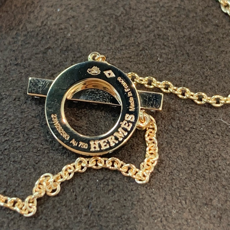 🌟有正單全套齊 ✨Hermes Finesse小Q玫瑰金鑲鑽 徐璐同款-5