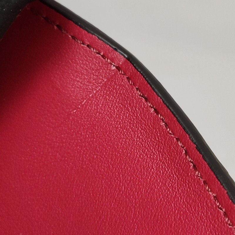 Chloe Tess小號牛皮翻毛皮純色鱷魚壓紋圓環搭扣斜挎包單肩包-9