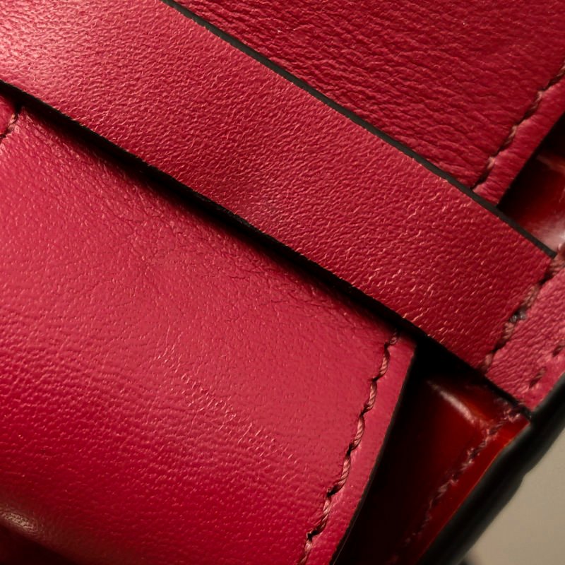 Chloe Tess小號牛皮翻毛皮純色鱷魚壓紋圓環搭扣斜挎包單肩包-14