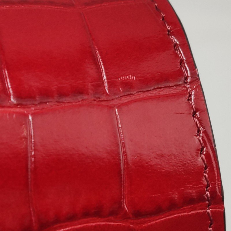 Chloe Tess小號牛皮翻毛皮純色鱷魚壓紋圓環搭扣斜挎包單肩包-15