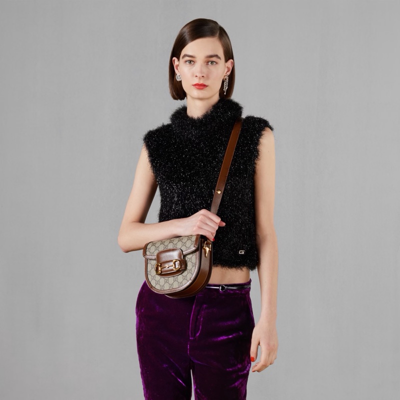 Gucci 女士 HORSEBIT 1955 馬銜扣迷你單肩包均碼碼MINI、18.5cm*7.5cm*17cm ¥-7