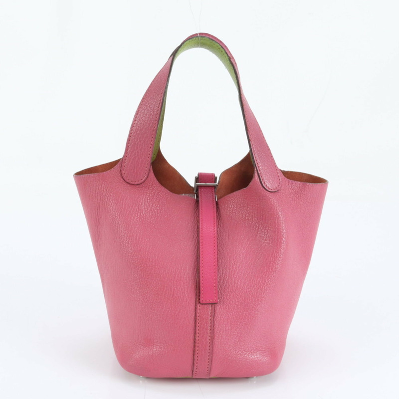 愛馬仕 Hermès Picotin PM 粉紅色女士真皮手提包，帶 J 字印記-0