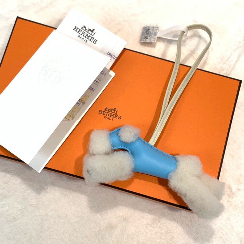 🫧full set有正單 超可愛25年Hermes Budy糖果藍色掛件-0