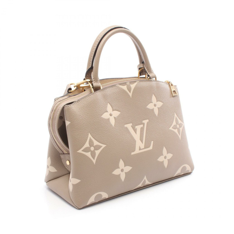 路易威登 Petit Palais PM 斜背包手提包 M58914 Monogram empreinte 米色-1