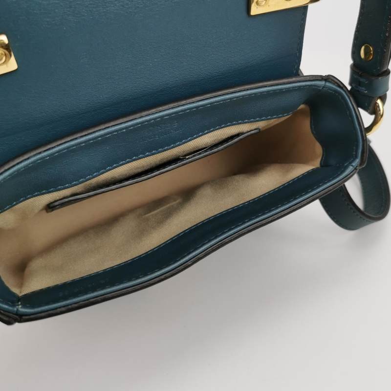 Chloe Chloe C迷你牛皮羊皮拼色字母C徽飾斜挎包-6