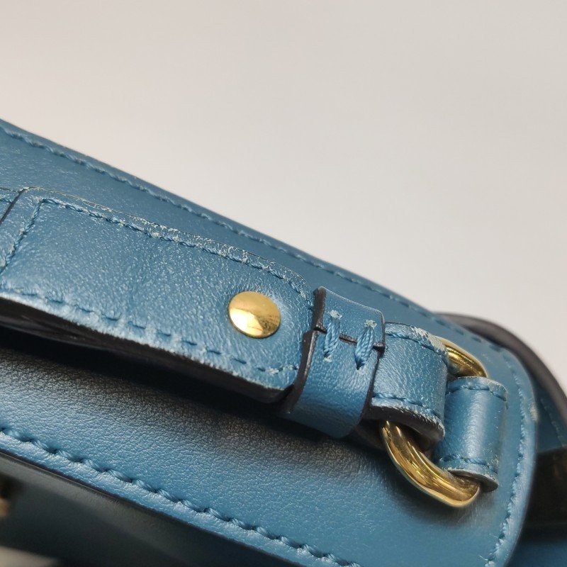 Chloe Chloe C迷你牛皮羊皮拼色字母C徽飾斜挎包-10