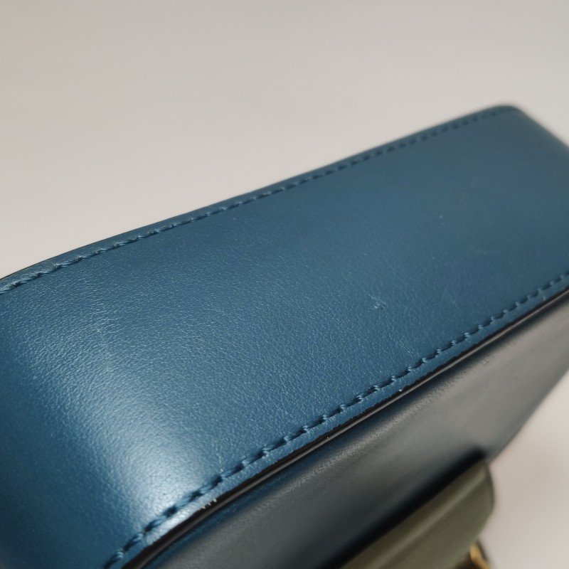 Chloe Chloe C迷你牛皮羊皮拼色字母C徽飾斜挎包-15