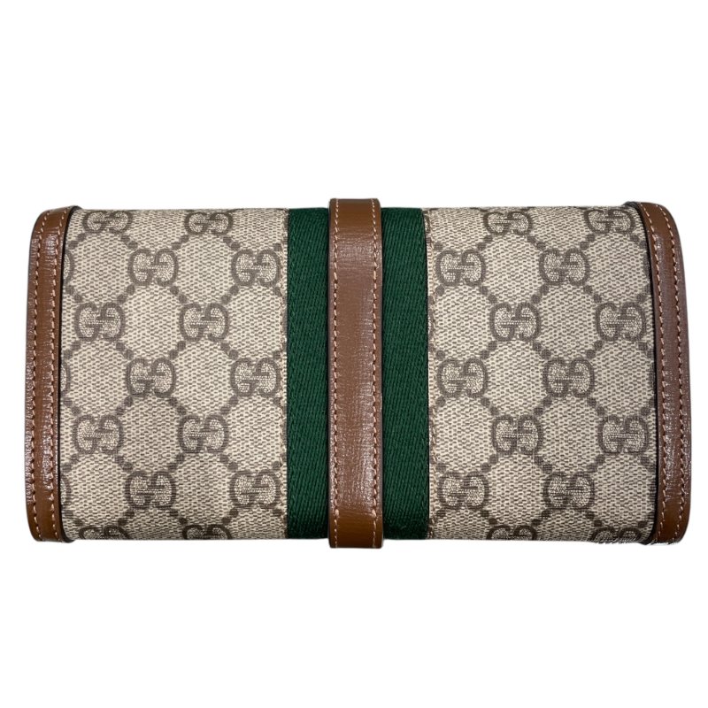 GUCCI 古馳 252681 JACKIE 1961 鍊條長夾 GG SUPREME PVC帆布 老花 棕色系 金釦-2