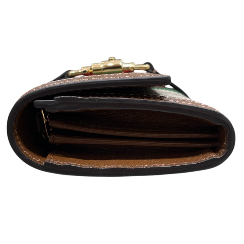 GUCCI 古馳 252681 JACKIE 1961 鍊條長夾 GG SUPREME PVC帆布 老花 棕色系 金釦-3
