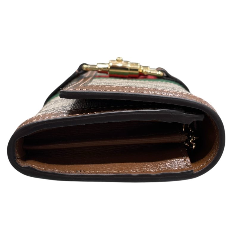 GUCCI 古馳 252681 JACKIE 1961 鍊條長夾 GG SUPREME PVC帆布 老花 棕色系 金釦-4