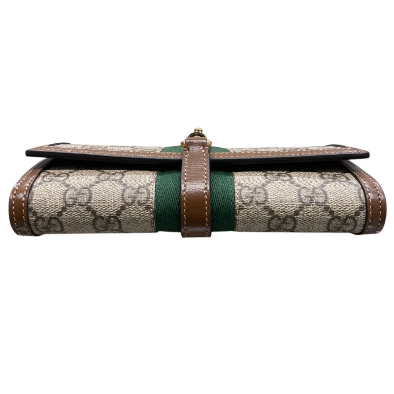 GUCCI 古馳 252681 JACKIE 1961 鍊條長夾 GG SUPREME PVC帆布 老花 棕色系 金釦-5