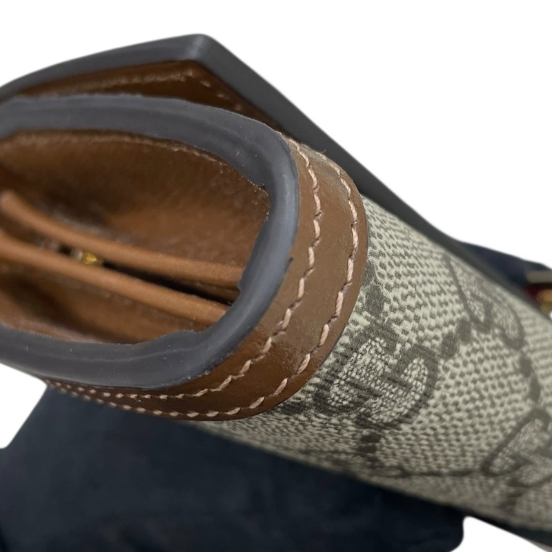 GUCCI 古馳 252681 JACKIE 1961 鍊條長夾 GG SUPREME PVC帆布 老花 棕色系 金釦-6