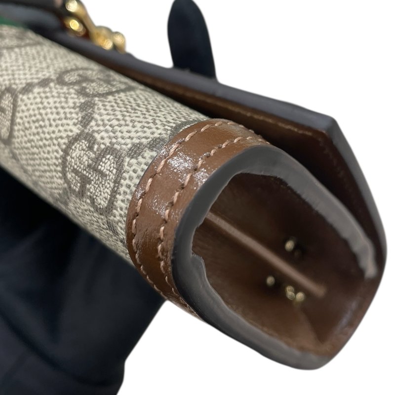 GUCCI 古馳 252681 JACKIE 1961 鍊條長夾 GG SUPREME PVC帆布 老花 棕色系 金釦-7